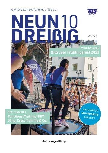 Vereinsmagazin des TuS Hiltrup mit Informationen zum Frühlingsfest 2023 und Sportangeboten.