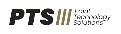 Logo von PTS – Paint Technology Solutions in schwarzer Schrift mit goldenen Akzenten.